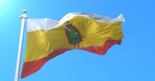 Realistic Waving Flag with Historical Military Figure Animation