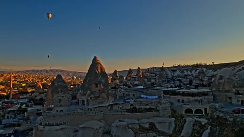 Cappadocia Turkey Sunset with Hot Air Balloons