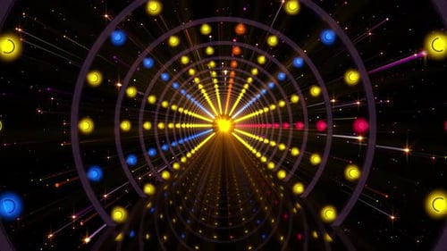 Vibrant Glowing Light Tunnel Background Loop