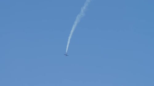Airplane Flying in Clear Blue Sky