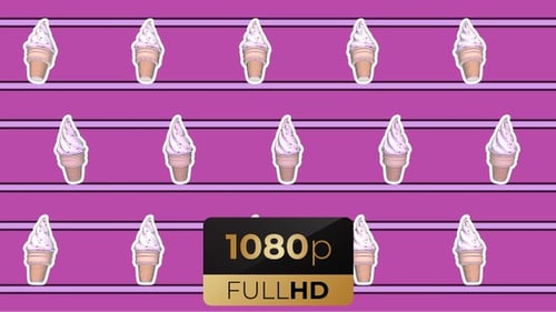 Seamless Rotating Ice Cream Cones Decorative Pattern Background