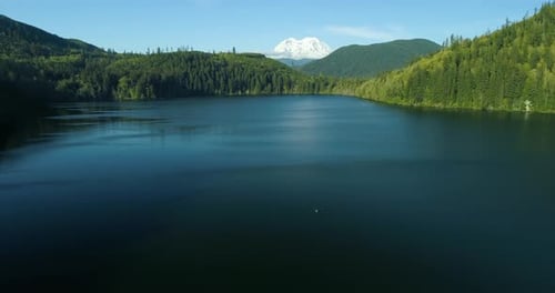 Rising Up Mt Rainier View Above Lake