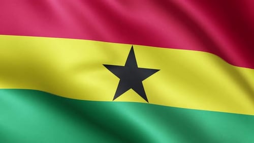Waving Ghana Flag Seamless Loop Animation