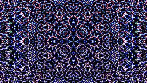 Dynamic Glowing Geometric Kaleidoscope Motion Background