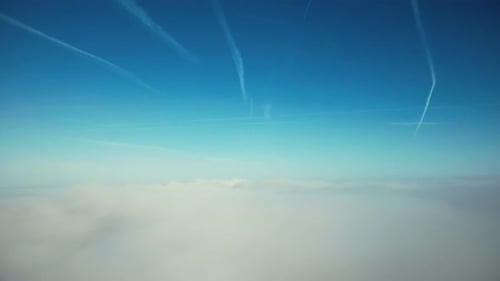 Aerial View of Clouds in Blue Sky