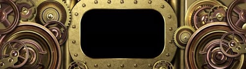 Retro Industrial Golden Gears Motion Background