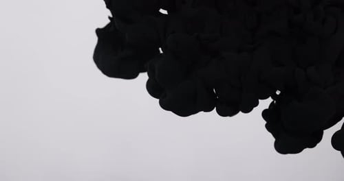 Abstract Black Ink Spreading in Water