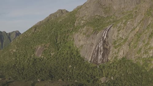 Waterfall On The Rock Wall