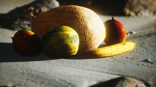 Desert Melone am Sandstrand