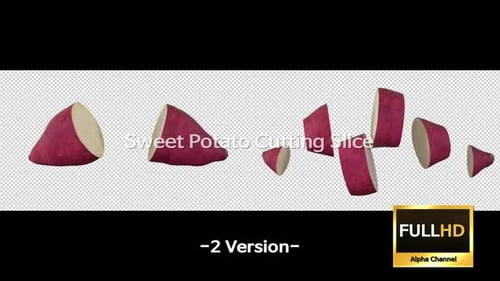 Animated Sweet Potato Slicing and Dicing with Alpha Channel