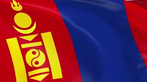 Realistic Waving National Flag of Mongolia Animation