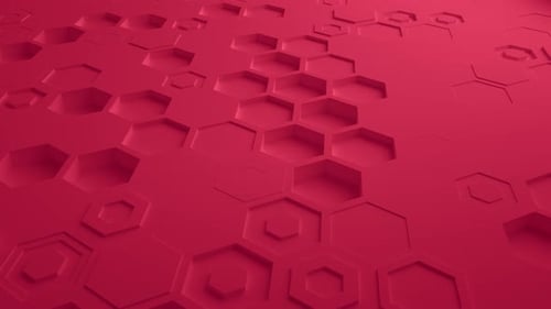 Red Abstract Hexagon Geometric Surface Seamless Loop UHD