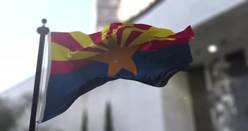 Flagge des Bundesstaates Arizona weht