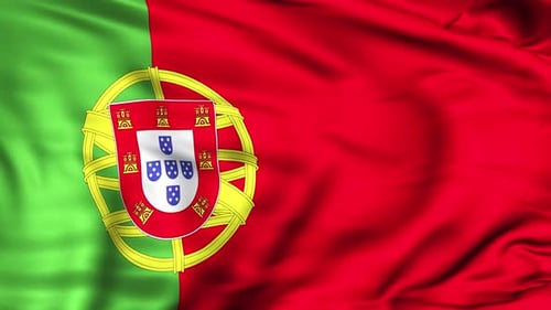 Realistic Waving Portuguese Flag Seamless Loop