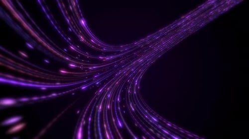 Futuristic Glowing Lines Flowing Technology Data Animation