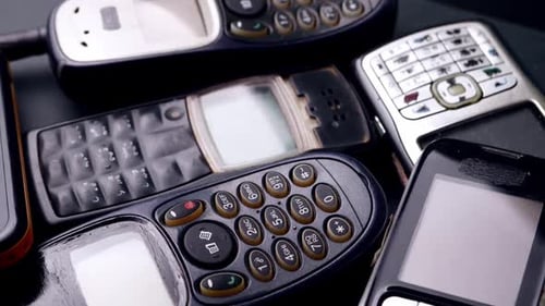 Close up of old and obsolete cellphone