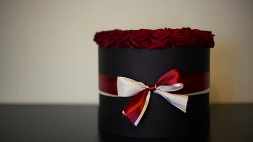 Luxurious Box of Red Roses with Satin Bow