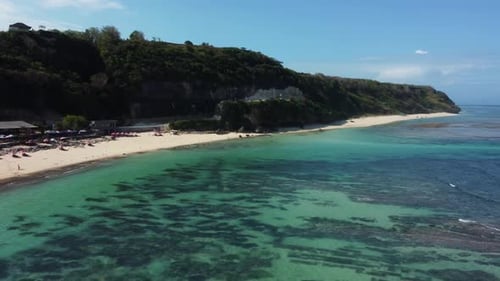 Fly Along Uluwatu Beach Aerial View