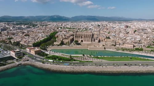 Gothic Medieval Cathedral of Palma De Mallorca in Spain