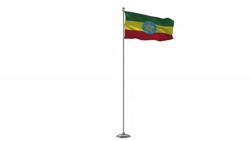 Realistic Waving Ethiopian National Flag Animation