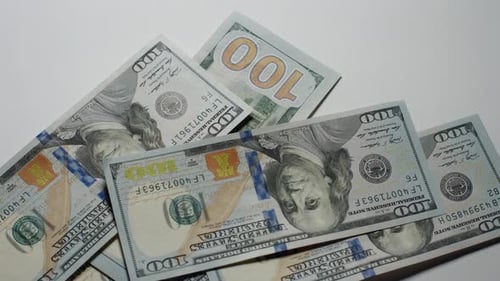 Pile of Hundred Dollar Bills Currency