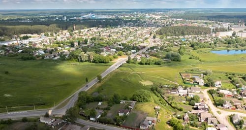Hyperlapse Over Small Town in Belarus