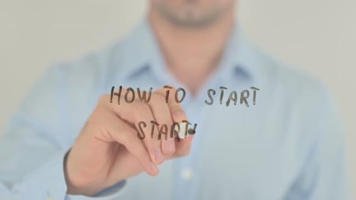 Hand Writing How to Start Startup on Glass