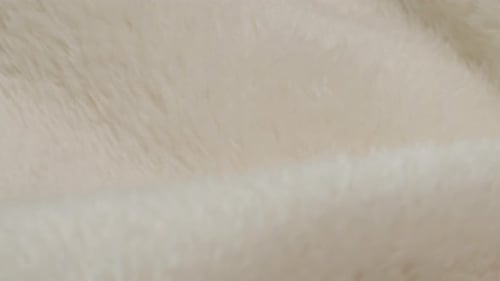 Close-up of White Soft Faux Fur Texture