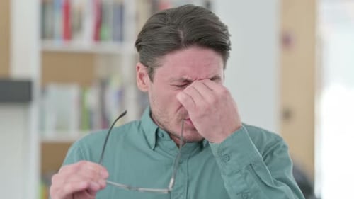Middle Aged Man Having Headache Problems