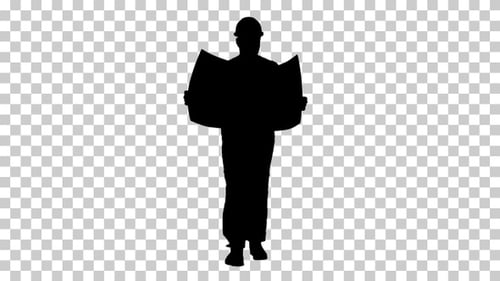 Silhouette Man en casco, Alpha Channel