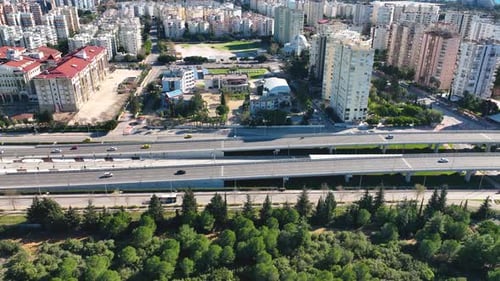 Vista aérea panorámica de Antalya, Turquía (4 km)