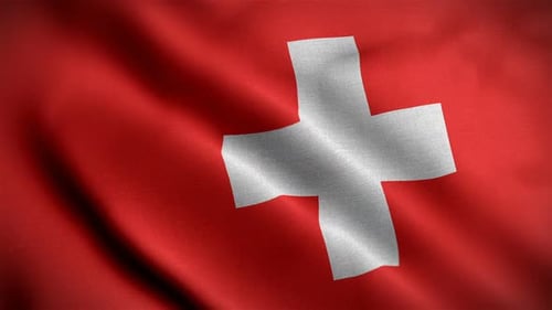 Animated Flag of Switzerland Waving in Wind