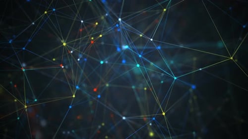 Abstract Technology Network with Connecting Dots and Lines