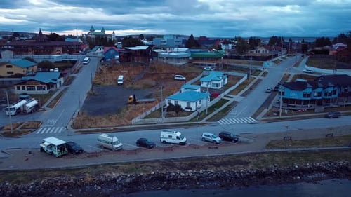 View Of The Evening Puerto Natales In Chile
