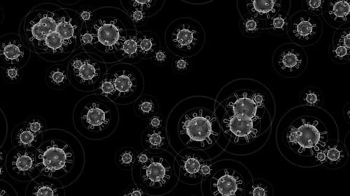 Science Background with Animated Virus Cells Spreading