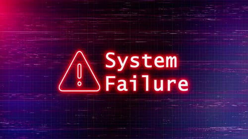 Glitch System Failure Neon Warning Loop