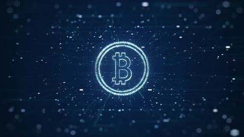 Bitcoin Digital Cryptocurrency Logo Reveal Animation