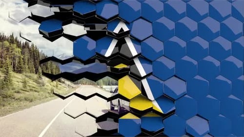 Geometric Hexagon Grid Reveal Transition