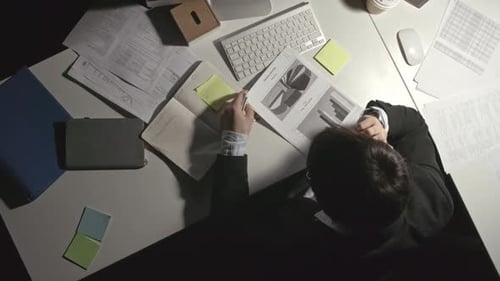 Mann diskutiert Geschäftsdetails am Telefon