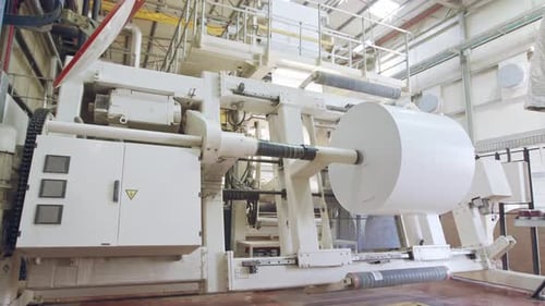Large printing machine in a printing factory