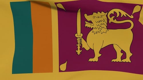 Sri Lanka National Flag Waving Loop Animation