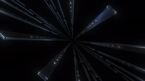 4K Tunnel mit farbigen Blinklichtern