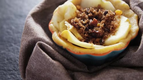Apple pie on a textile
