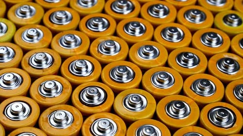 Yellow Batteries Packed Close, Power Supply