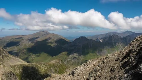 Clouds over the mountain valley