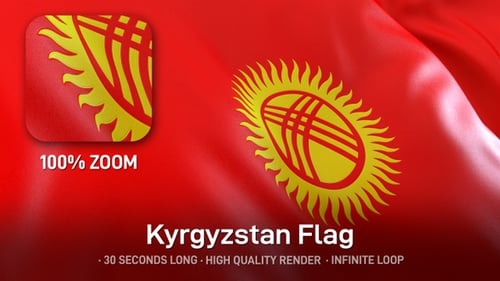 Waving Flag of Kyrgyzstan Loop