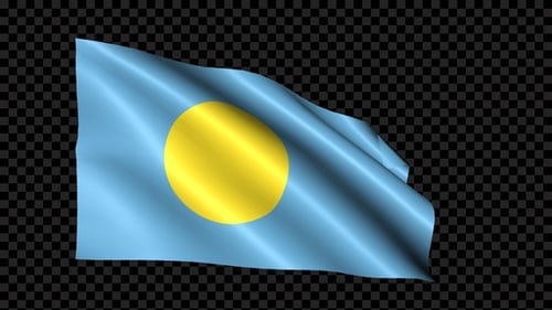 Waving Flag of Palau Animation