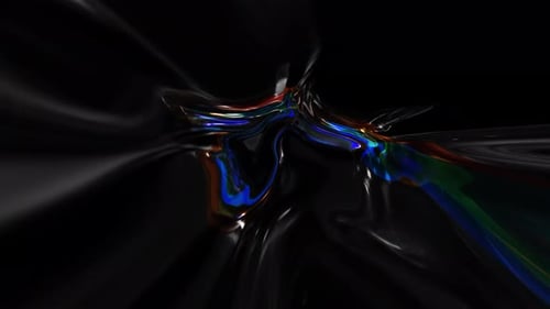 Abstract Glossy Holographic Liquid Background Animation