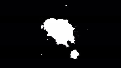 White Ink Blot Expanding on Black Background
