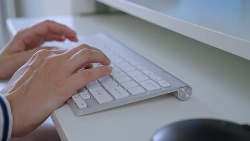 Pessoa trabalha no computador